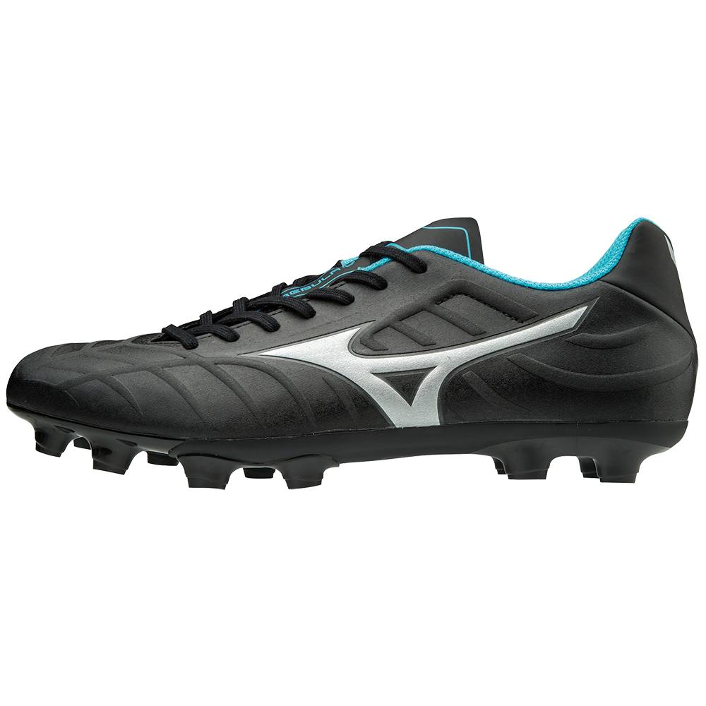 Mizuno Rebula V3 Férfi Focicipő Fekete/Kék Türkiz VCE382916